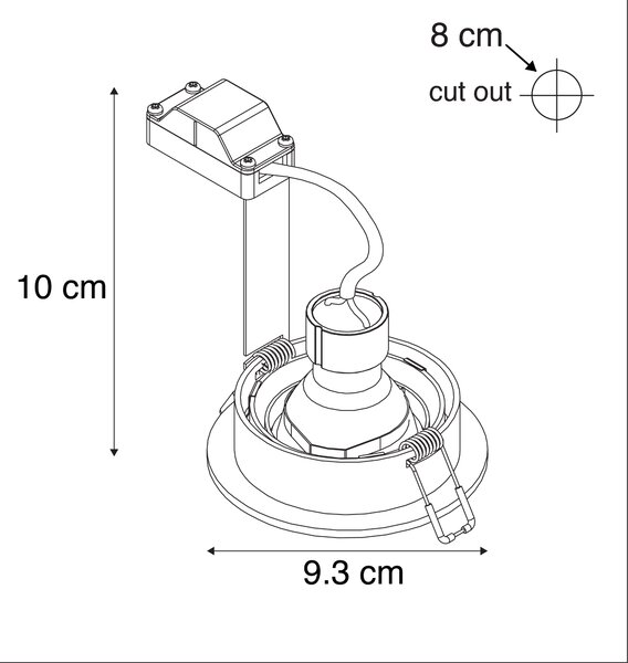Set di 6 Faretti da Incasso Moderni in Acciaio - Rondoo
