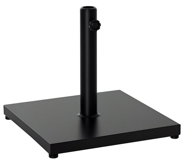 Outsunny Base per Ombrellone Quadrata Peso 18kg per Pali da Φ3/3.5/3.8, 45x45x39cm, Nero|Aosom