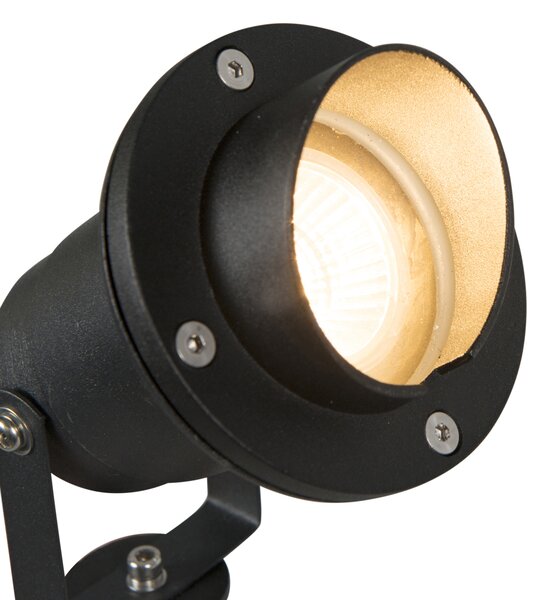 Faretto da giardino a picchetto nero con cavo e spina IP65 - DONE
