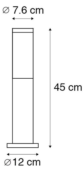 Lampada da esterno moderna in acciaio 45 cm IP44 - Rox