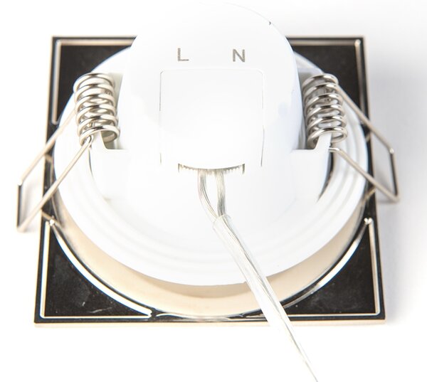 Set di 3 faretti da incasso quadrati in acciaio con LED IP65 - Simply