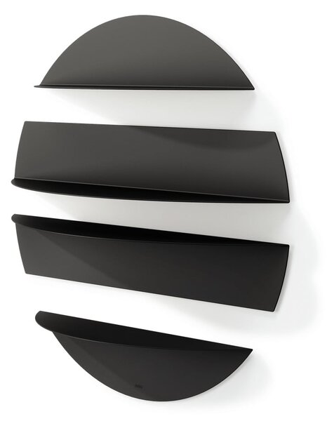 Mensole in set nere in metallo con ripiani multipli 4 pz 76 cm Solis – Umbra