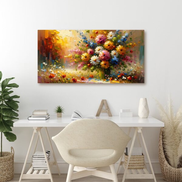 Quadro su tela – Fiori di campo nei raggi del sole