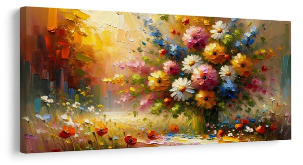 Quadro su tela – Fiori di campo nei raggi del sole