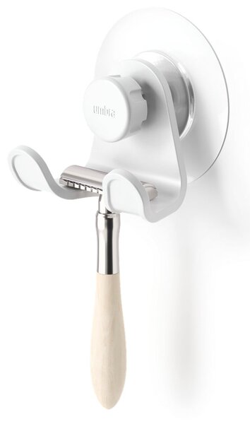 Gancio bianco autoportante in plastica riciclata Flex Adhesive - Umbra
