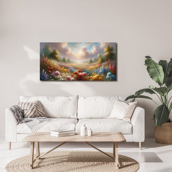 Quadro su tela – Valle fiorita e soleggiata