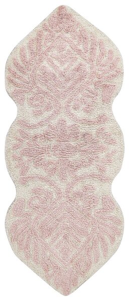 Tappeto da bagno Rosa Cotone 150 x 60 cm Forma irregolare Motivo decorativo Tappeto da bagno Accessori da bagno Design moderno Beliani