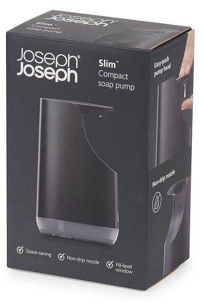 Dispenser di sapone in plastica nera da 350 ml Slim - Joseph Joseph