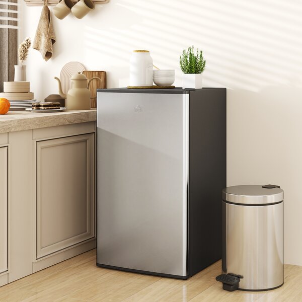 HOMCOM Frigorifero da 91L con Termostato Regolabile, Frigo Piccolo con Ripiani Regolabili e Cassetto, Argento | Aosom Italy