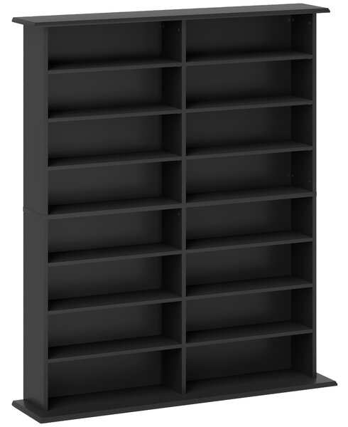 HOMCOM Mobile Libreria porta CD a 16 Ripiani dal Design Moderno in Legno, 106.5x24x123.7 cm, Nero