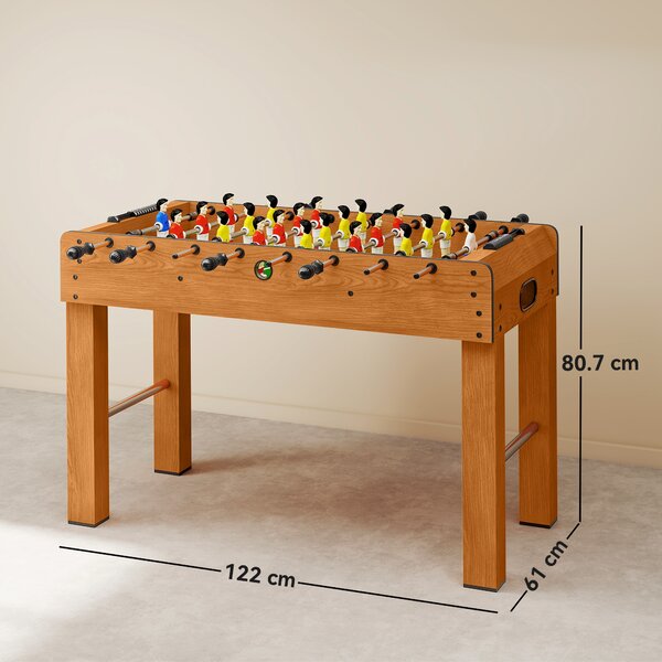 HOMCOM Calcio Balilla Professionale per Adulti e Bambini in MDF, con 2 Palline, Segnapunti e 22 Giocatori, 122x61x80.7cm