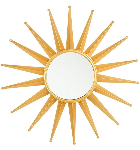 Specchio da parete dorato 60 cm rotondo a forma di sole sprazzo di sole decorativo pezzo soggiorno camera da letto Beliani