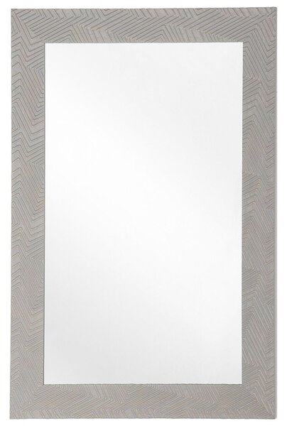 Specchio da parete grigio 60 x 91 cm finitura opaca cornice spessa Beliani