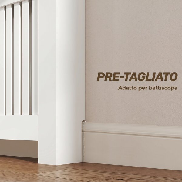HOMCOM Copritermosifone a Doghe Antiribaltamento con Cassetto, in Legno, 78x19x97 cm, Bianco | Aosom Italy