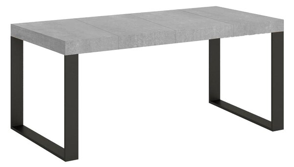 Tavolo Allungabile 90-246x90x77 cm Tecno Premium Cemento Telaio Antracite