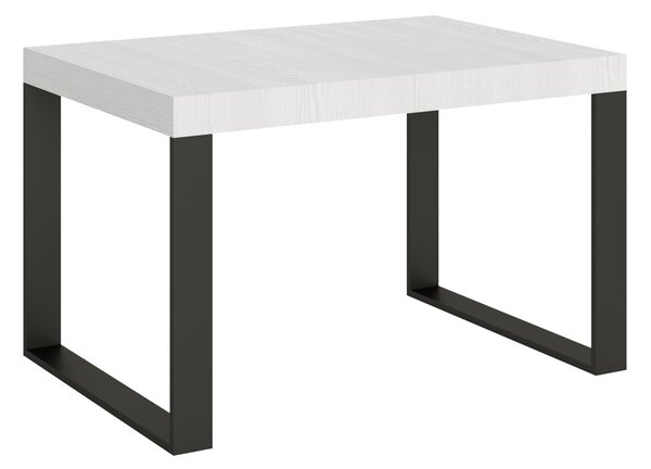 Tavolo Allungabile 120-224x90x77 cm Tecno Bianco Frassino Telaio Antracite