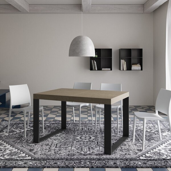 Tavolo Allungabile 120-224x90x77 cm Tecno Tortora Telaio Antracite