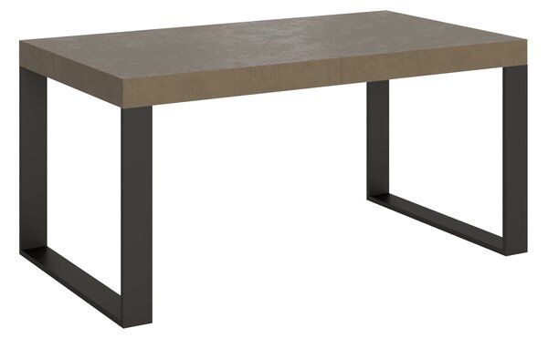 Tavolo Allungabile 160-264x90x77 cm Tecno Tortora Gambe Antracite