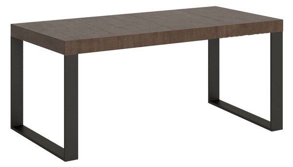 Tavolo Allungabile 90-246x90x77 cm Tecno Premium Noce Telaio Antracite