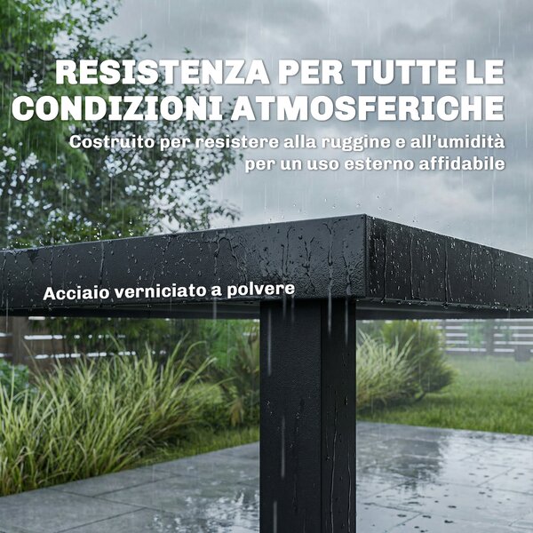 Outsunny Set da Esterno 7pz con Tavolo da Giardino a 2 Sezioni e 6 Sedie Impilabili in Texteline, Grigio | Aosom Italy