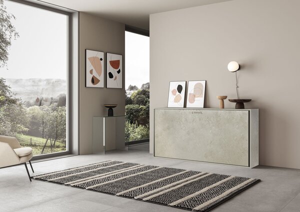 Letto Singolo a Scomparsa Salvaspazio Orizzontale Kando H97,4 cm Cashmere