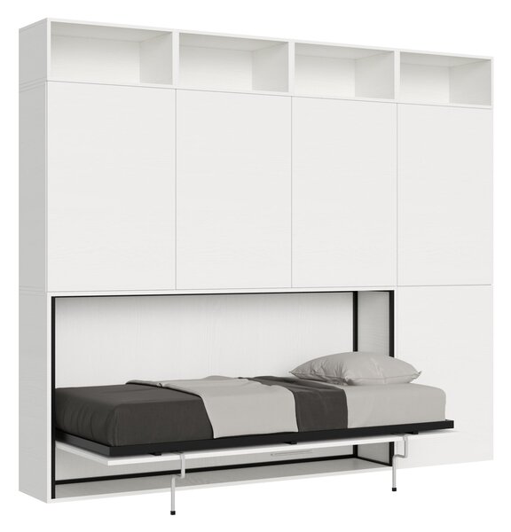 Letto Singolo a Scomparsa Composizione B Kando H226,7 Bianco Frassino