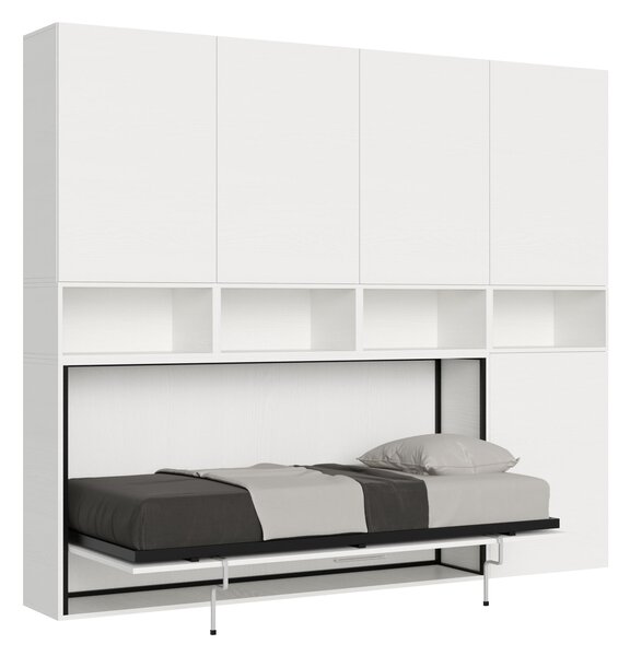 Letto Singolo a Scomparsa Composizione C Kando H226,7 Bianco Frassino