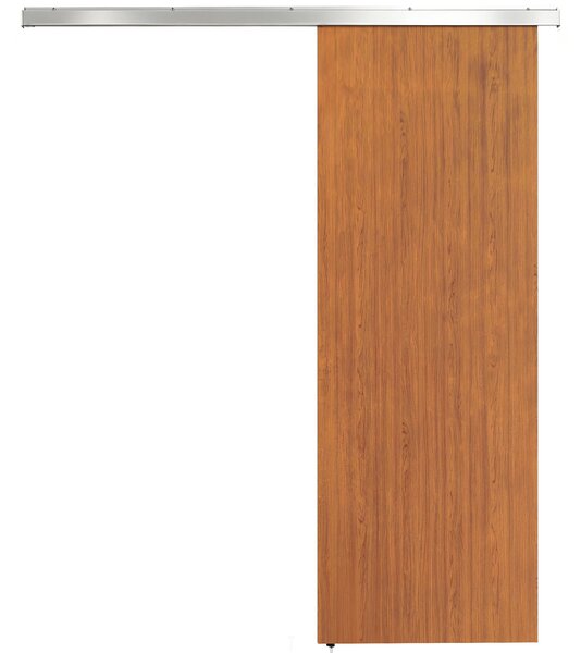 HOMCOM Porta Scorrevole 75x210cm, Armadio Kit Montaggio, Binario, Effetto Legno Marrone | Aosom Italy