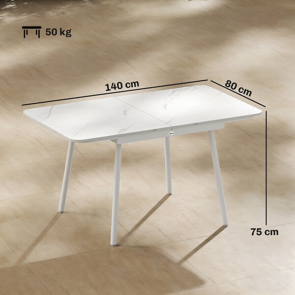 Outsunny Tavolo da Giardino per 6 Persone, Rettangolare 140x80 cm con Piano in WPC | Aosom Italy