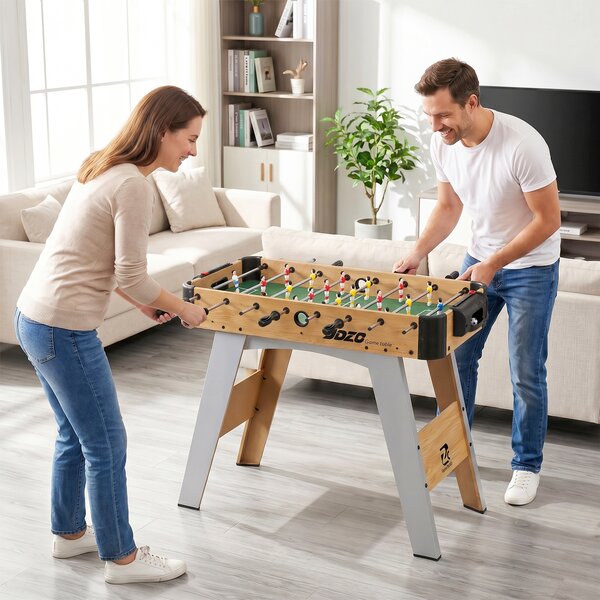 SPORTNOW Calcio Balilla, 89 cm Tavolo, Set Gioco, Segnapunti Manuali, Rovere Giallo | Aosom Italy
