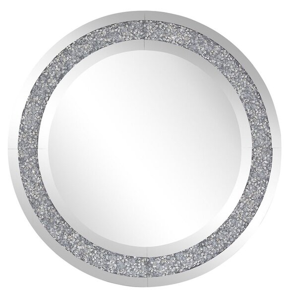 Specchio da parete in argento tondo 70 cm moderno glamour soggiorno camera da letto decorazione Beliani
