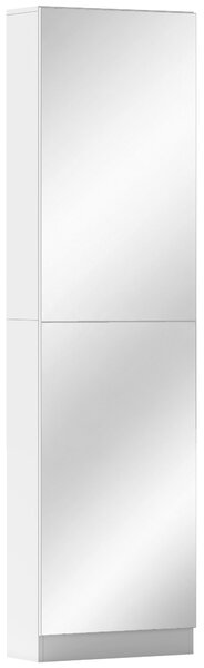 HOMCOM Scarpiera 5 Ripiani, Ante Reversibili, Chiusura Ammortizzata, Specchio, Colore Bianco. | Aosom Italy