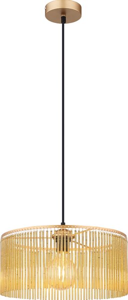 Lampada a sospensione NOWA, struttura in metallo dorato anticato, decorazione in acrilico ambrato, cavo in PVC nero, altezza regolabile, diametro: 350 mm, altezza: 1350 mm, esclusa lampadina: 1 x E27 60W 230V