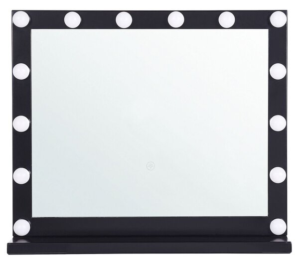 Specchio a LED Nero 50 x 60 cm in stile moderno bagno soggiorno Beliani