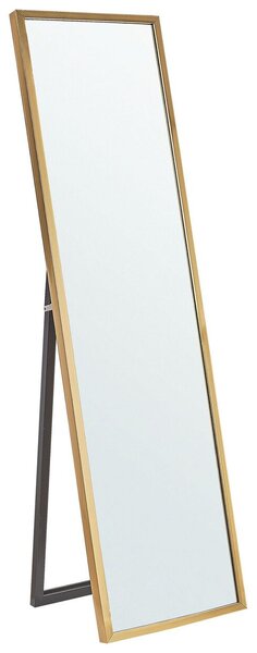 Specchio da terra con cornice dorato 40 x 140 cm in stile moderno Beliani