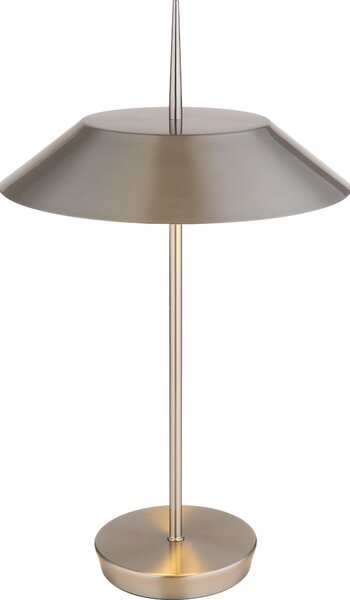 Lampada da tavolo, a 2 fiamme, nichel, H 52 cm