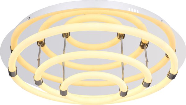 Globo Lighting plafoniera in metallo cromato, LED