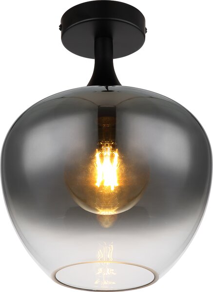 Lampada a soffitto Globo Lighting, struttura in metallo nero opaco, vetro fumé, diametro: 240 mm, altezza: 315 mm, esclusa lampadina: 1 x E27 40W 230V