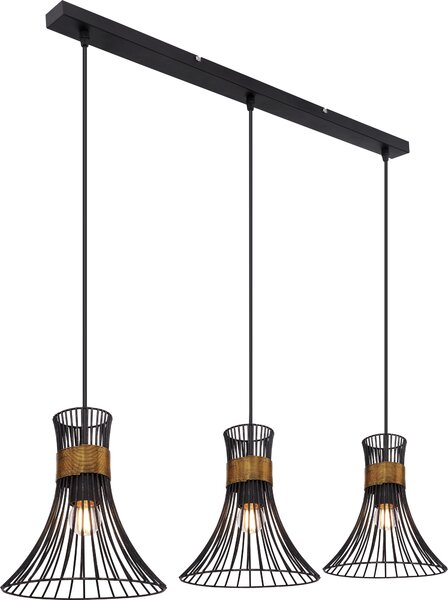 Globo Lighting lampada a sospensione in metallo nero, 3x E27