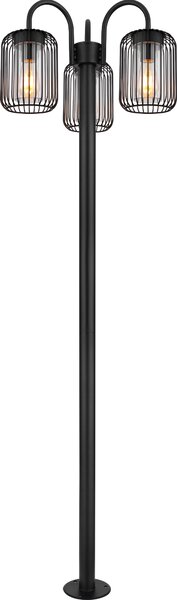 Globo Lighting Lampada da esterno in acciaio inox nero opaco, 3x E27