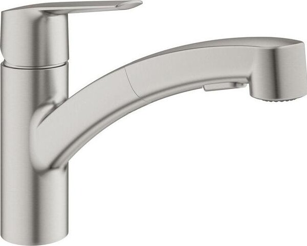 Miscelatore cucina GROHE Start 3 quickfix con doccetta, acciaio opaco