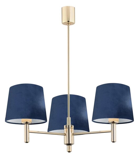 Brilagi - Lampadario con asta MONTE 3xE27/15W/230V blu/oro