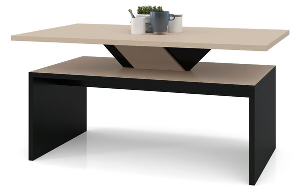 SISI Beige/Nero - MODERNO TAVOLINO DA CAFFÈ/DA SALOTTO