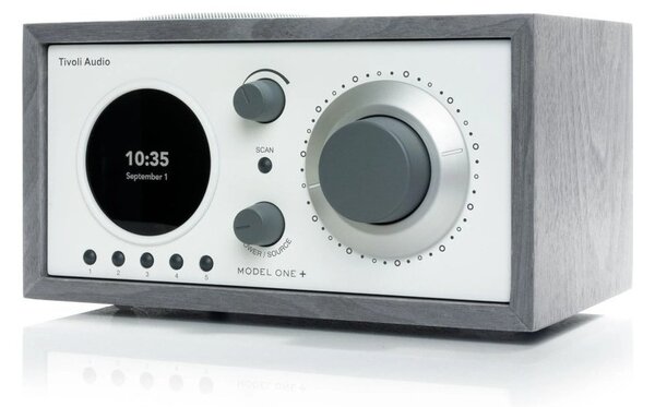 TivoliAudio Model One+ Grey/White Radio DAB/DAB+ FM Bluetooth Aux Orologio Sveglia