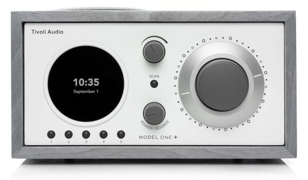 TivoliAudio Model One+ Grey/White Radio DAB/DAB+ FM Bluetooth Aux Orologio Sveglia
