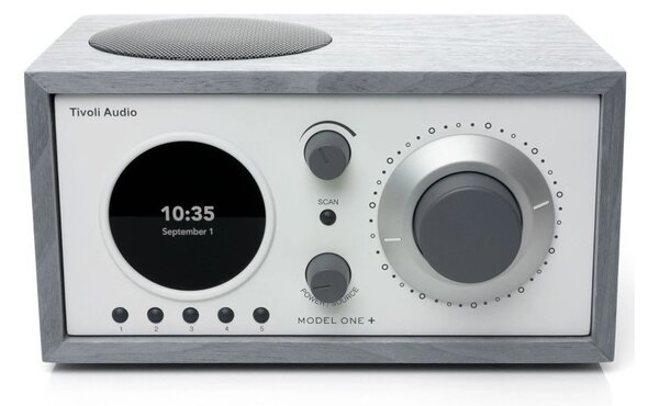 TivoliAudio Model One+ Grey/White Radio DAB/DAB+ FM Bluetooth Aux Orologio Sveglia