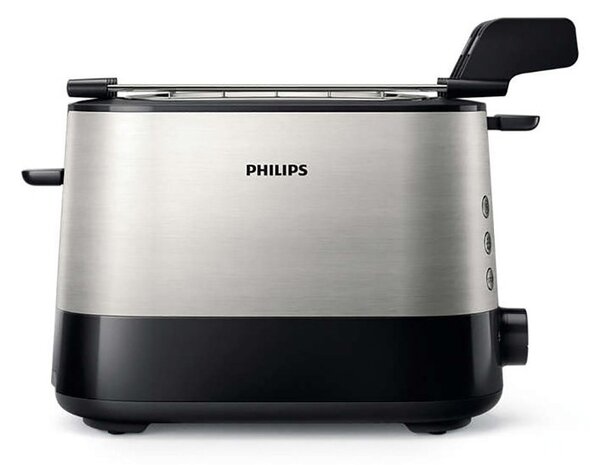 Philips HD2639/90 Inox Tostapane 1000W Scongelamento Riscaldamento Cassetto Briciole