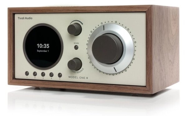 TivoliAudio Model One+ Walnut/Beige Radio DAB/DAB+ FM Bluetooth Aux Orologio Sveglia