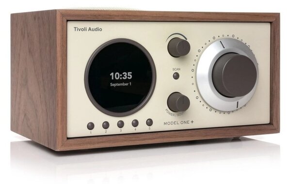 TivoliAudio Model One+ Walnut/Beige Radio DAB/DAB+ FM Bluetooth Aux Orologio Sveglia