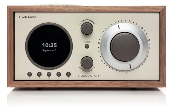 TivoliAudio Model One+ Walnut/Beige Radio DAB/DAB+ FM Bluetooth Aux Orologio Sveglia
